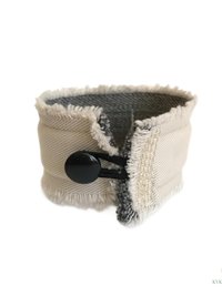 Brave Boho Cuff Bracelet – Stitched Cotton Fabric Wrist Cuff