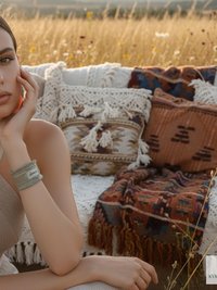 Brave Boho Cuff Bracelet – Stitched Cotton Fabric Wrist Cuff