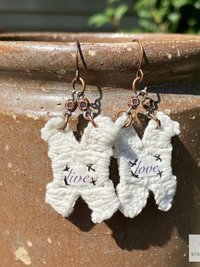 Boho Earrings LIVE LOVE - Hippie Crochet Dangle Earrings