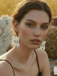 Boho Earrings LIVE LOVE - Hippie Crochet Dangle Earrings