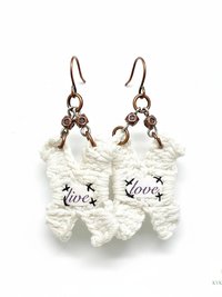 Boho Earrings LIVE LOVE - Hippie Crochet Dangle Earrings