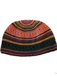 Striped Kufi Skull Cap - Crocheted Beanie Hat, Ethically sourced