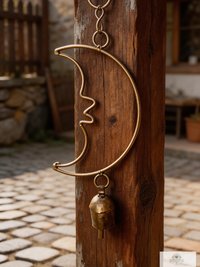 Crescent Moon Bell Chime - Artisan-made Garden Decor