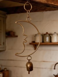 Crescent Moon Bell Chime - Artisan-made Garden Decor