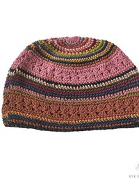 Striped Kufi Skull Cap - Crocheted Beanie Hat, Ethically sourced