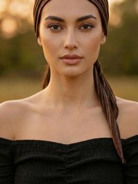 Brown Stripe Tie Back Headband - Stylish Bohemian Head Scarf, Headbands for Women