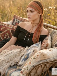Boho Chic: Brown Suede Lariat Feather Necklace - Adjustable Length, Long Bohemian Jewelry