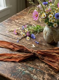 Orange Stripe Tie Back Headband - Stylish Bohemian Head Scarf, Headbands for Women