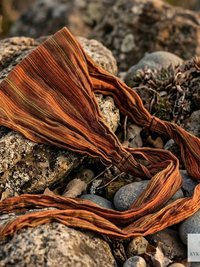 Orange Stripe Tie Back Headband - Stylish Bohemian Head Scarf, Headbands for Women