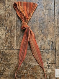 Orange Stripe Tie Back Headband - Stylish Bohemian Head Scarf, Headbands for Women