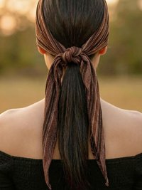 Brown Stripe Tie Back Headband - Stylish Bohemian Head Scarf, Headbands for Women
