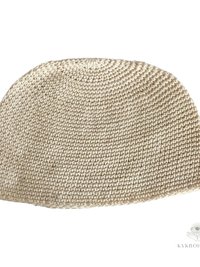 Cream Kufi Skull Cap - Crocheted Beanie Hat, Ethically sourced