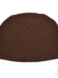 Brown Kufi Skull Cap - Crocheted Beanie Hat, Ethically sourced