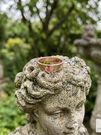 4.7 mm Copper Ring - Rustic Hammered Band, Unique Boho Style Jewelry