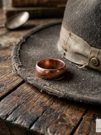 Handmade 6mm Copper Dome Band Ring - Unique Boho Style Jewelry