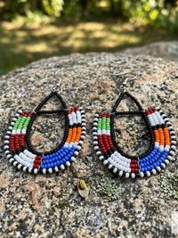 Maasai Beaded Earrings - Statement African Earrings