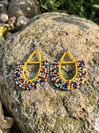 Maasai Beaded Earrings - Statement African Earrings