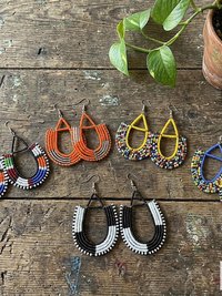Maasai Beaded Earrings - Statement African Earrings