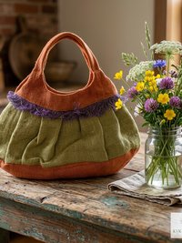 Colorful Hemp Handbag - Eco-friendly Hobo Bag