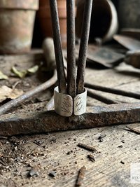 Silver-Plated Brass Cat Tree Face Ring – Rustic Boho Adjustable Statement Jewelry