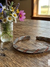 Handcrafted Silver & Copper Woven Bracelet: Kenyan Artisan Jewelry