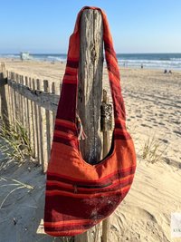 Striped Crossbody Bag - Summer Boho Sling Bag