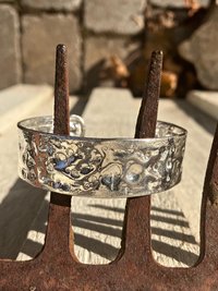 Hammered Silver Cuff Bracelet: Boho Bohemian Jewelry