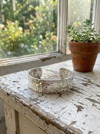 Hammered Silver Cuff Bracelet: Boho Bohemian Jewelry