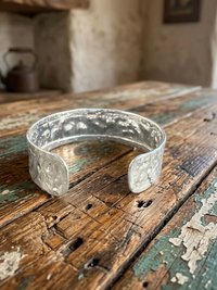 Hammered Silver Cuff Bracelet: Boho Bohemian Jewelry