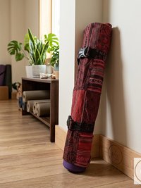 Handcrafted Patchwork Yoga Mat Bag – Boho Cotton Gym Tote, Support Nepal Artisans