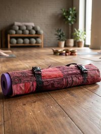Handcrafted Patchwork Yoga Mat Bag – Boho Cotton Gym Tote, Support Nepal Artisans