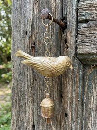 Handcrafted Bird Wind Bell Chime - Rustic Metal Art for Garden & Home Decor