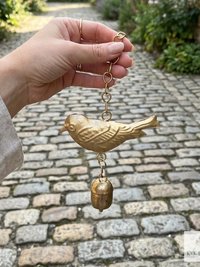 Handcrafted Bird Wind Bell Chime - Rustic Metal Art for Garden & Home Decor