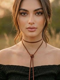 Brown Suede Lariat Feather Necklace - Adjustable Length Long Cord Jewelry