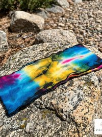 Boho Tie Dye Headband – Wide Yoga Running Sweatband, Hippie Hair Accessory