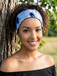 Boho Tie Dye Headband – Wide Yoga Running Sweatband, Hippie Hair Accessory