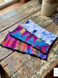 Boho Tie Dye Headband – Wide Yoga Running Sweatband, Hippie Hair Accessory