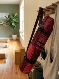 Handcrafted Patchwork Yoga Mat Bag – Boho Cotton Gym Tote, Support Nepal Artisans
