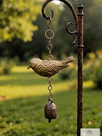 Handcrafted Bird Wind Bell Chime - Rustic Metal Art for Garden & Home Decor