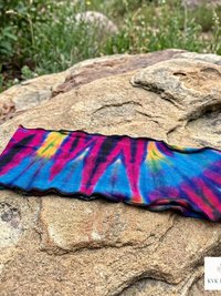 Boho Tie Dye Headband – Wide Yoga Running Sweatband, Hippie Hair Accessory