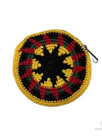 Round Crochet Coin Purse from Guatemala - Colorful Artisan Zipper Pouch