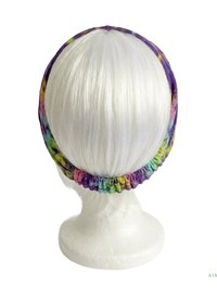 Purple Tie Dye Cotton Headband, Wide Boho Yoga Headwrap for Women, Bohemian Workout Hairband