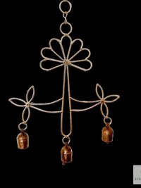 Peaceful: Handmade Flower Garden Wind Chime with Rustic Bells