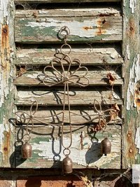 Peaceful: Handmade Flower Garden Wind Chime with Rustic Bells