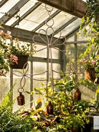 Peaceful: Handmade Flower Garden Wind Chime with Rustic Bells