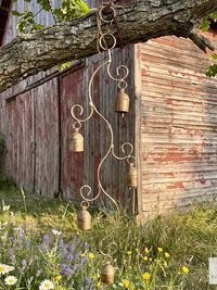 Handmade Swirl Wind Chime - Long Cascading Garden Bells