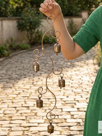 Handmade Swirl Wind Chime - Long Cascading Garden Bells