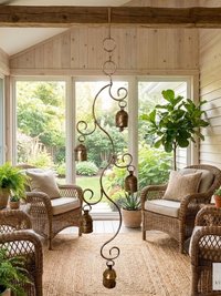 Handmade Swirl Wind Chime - Long Cascading Garden Bells