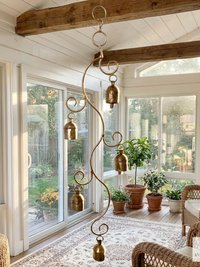 Handmade Swirl Wind Chime - Long Cascading Garden Bells