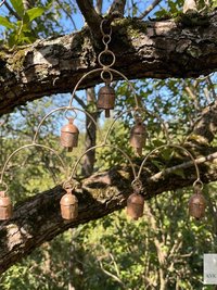 Artisan Chandelier Bells Wind Chime, Recycled Metal Garden Decor, Outdoor Patio Hanging Bells